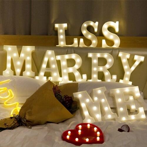 DIY Letter Symbol Sign Heart Lighting Plastic LED Lights Wedding Valentines Day Decoration Marriage Party Engagement Decoration