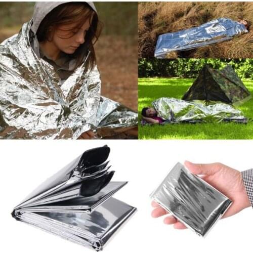 Emergent Blanket Lifesave Dry Outdoor First Aid Survive Thermal Warm Heat Rescue Mylar Kit Bushcraft Treatment Camp Space Foil
