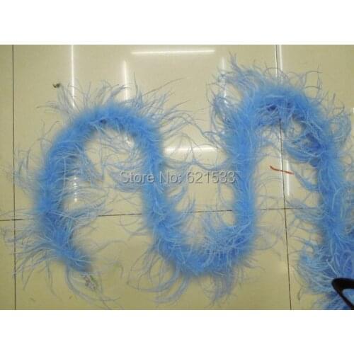 2 Meter Light Blue Ostrich Boa - Ostrich Feather Boa - Ostrich Feather,1PLY,1PC PER LOT