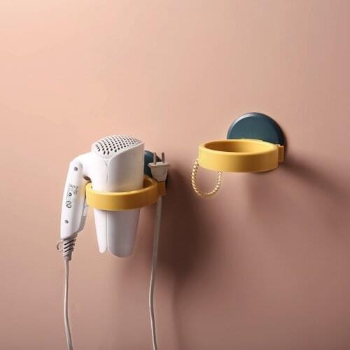 Quality ABS Plastic Hairdryer Holder Simple Wall-mounted Hair Dryer Hanger Rack Bathroom Organizer Storage Rack