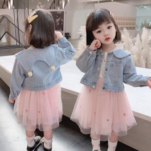 Baby Girl Clothes Sets Spring Autumn 2021 Childrens Clothing 0-6 Y Kids Fashion Denim Jacket+Dress Sets 2Pcs Toddler Outfits
