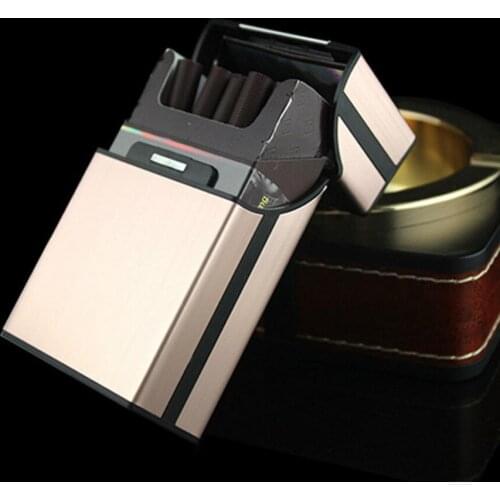Storage Box Organizador Boite De Rangement Smoking Cigarettes Aluminum Cigarette Case Cigar Tobacco Holder Pocket Box Boxes#W