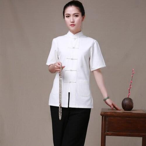 Summer New Women Kung Fu Clothes Wudang Tai Chi Uniform Woman Tang Costume Short Sleeve Chinese Traditional Style Shirt 7colors