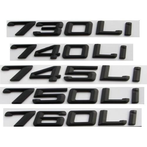 Matte Black Number Letters Car Trunk Badge Emblem Emblems for BMW 7 Series 745i 740i 750i 730Li 735Li 740Li 750Li 745Li 760Li