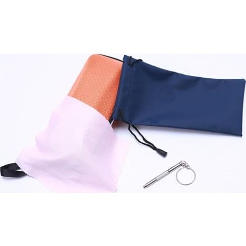 Baby Teether Box Case Upscale Large Capacity Case Zipper Orange Solid Color Plaid Glasses Cloth Repair A Screwdriver Glasses