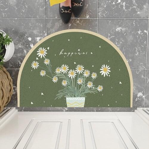 Customizable door semicircle PVC wire loop carpet Home entrance Dust-proof floor mat waterproof non-slip bathroom rug