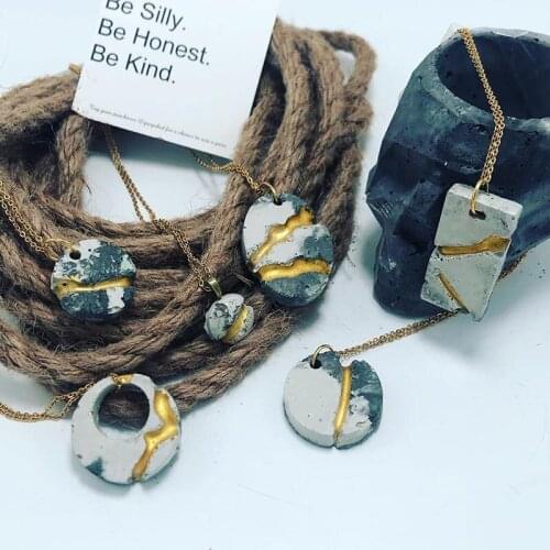 Necklace Pendant Concrete Molds DIY handmade jewelry drops Resin Molds Creative cement Pendant Molds