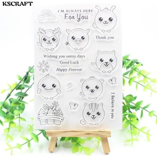 KSCRAFT Happy Forever Transparent Clear Silicone Stamps for DIY Scrapbooking/Card Making/Kids Fun Decoration Supplies 127