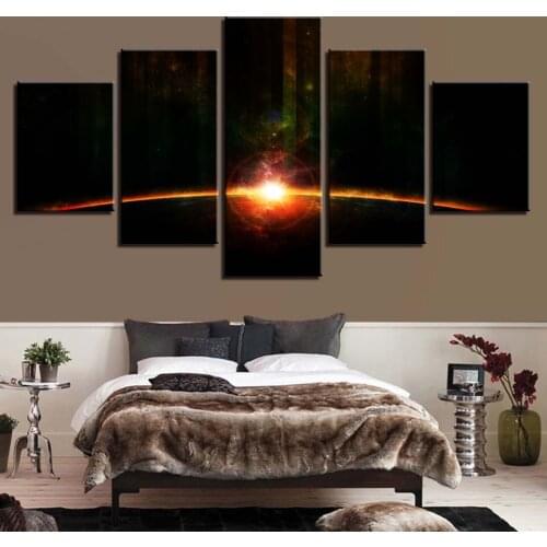 Frame Print Picture Decor Living Room Wall Home Art 5 Piece Universe Planet Earth Modern Poster Modular Abstract Canvas Painting