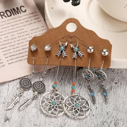 Multiple Boho Ethnic Dangle Drop Earrings For Women Female Fashion 2021 Womens Earrings Sets Ornament Charm Jewelry Accessories