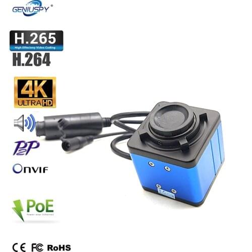 Geniuspy POE H.265 Onvif Bullet CCTV Home Security Audio Video Surveillance Mini Box 8MP IP Network Camera Golf Speed Shots