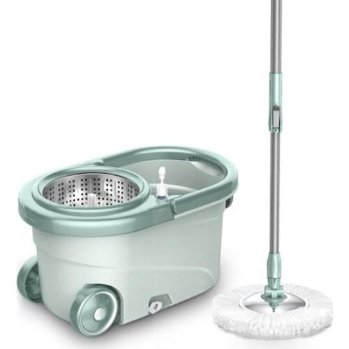 Bucket Mop Design Head Replacement Metal Basket Microfiber Mop Reusable Stainless Steel Tray Cozinha Cleaning Products ZZ50TB