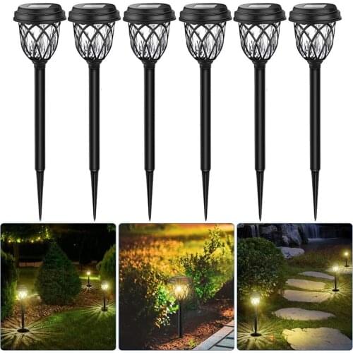 Solar Lights Outdoor, 6 Pack Solar Garden Lights Waterproof Solar Path Lights Auto ON/Off Solar LED Landscape Garden Lighting