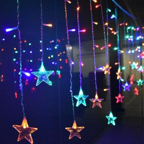 Star String Light Warm White Blue Multicolor Fairy Light Christmas String Lights Lighting Chains 3.5m 96 LEDs US 110V EU 220V