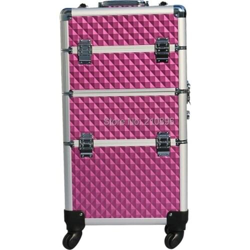 Trolley 2-in-1 Aluminum Rolling Makeup Case aluminum makeup train case