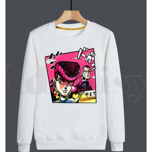 JoJo Bizarre Adventure Harajuku Vintage Hoodies Sweatshirt Print Trend Mens Clothes Hip-Hop Male Crewneck Hoodies Men