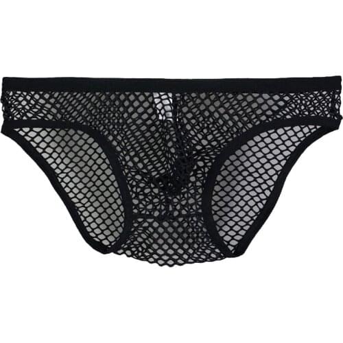Mens briefs Sexy Comfortable Breathable Mesh Triangle Briefs solid color Underwear male Underpants Intimates comfortable soft