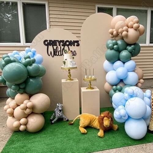 Wedding Birthday Party Decoration Avocado Green Latex Balloon Garland Double Maca Blue Balloon Arch Kit Baby Shower Decoration