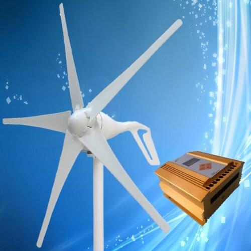 2021 New Type 400W Wind Power Generator 3/5PCS Blades Optional + MPPT Wind Solar Hybrid Charge Controller (LCD Display)
