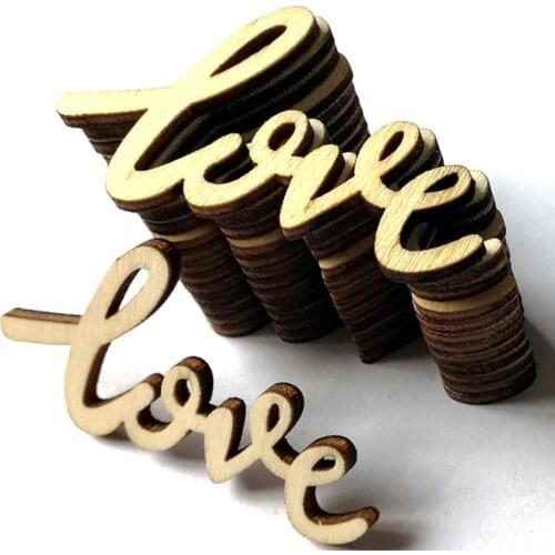 15/18PCS Rustic Wooden "LOVE" Letters Chips Chic Table Scatter Valentines Day Wedding Decor Handcraft DIY Crafts Accessories
