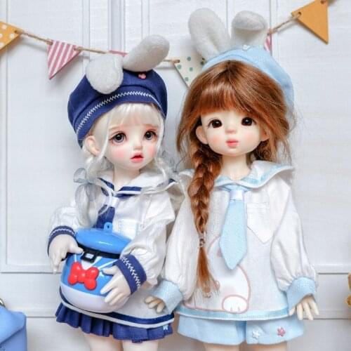 3Pcs/Set 1/6BJD Clothes Sailor Suit 30cm Hat Skirt or Pants Suit for Big 1/6 Yosd Doll Clothes Accessories