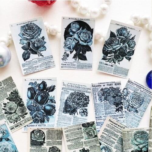 33Pcs Vintage Rose Pictorial Pages Sticker DIY Junk Journal Craft Diary Happy Planner Creative Scrapbooking Decorative Stickers