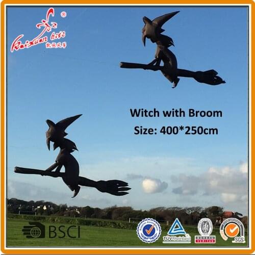 400*250cm Witch With Broom Line Laundry, inflatable show kite from Weifang kaixuan kite factory