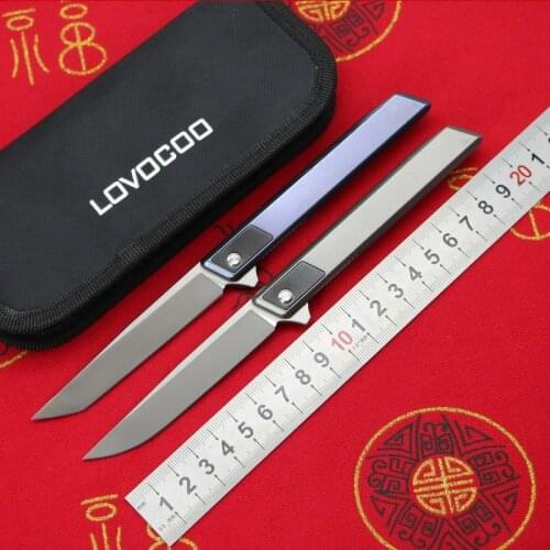 9TiEDC Djinn original M390 steel blade titanium alloy handle folding knife Pencil sharpener Outdoor Camping Pocket KitchenTool