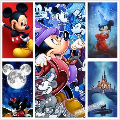 Disney Diamond Painting Landscape 5D DIY Full Square Drill Embroidery Mickey Mouse Mosaic Picture Of Rhinestone Home Decor Gift