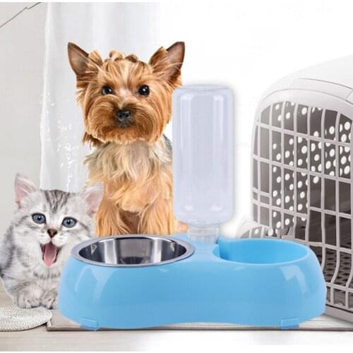 Stainless Steel Dog Cat Bowl Water Basin Automatic Feeder Water Drinker Double Bowl Pet Dog Dish Food Bowl Feeders