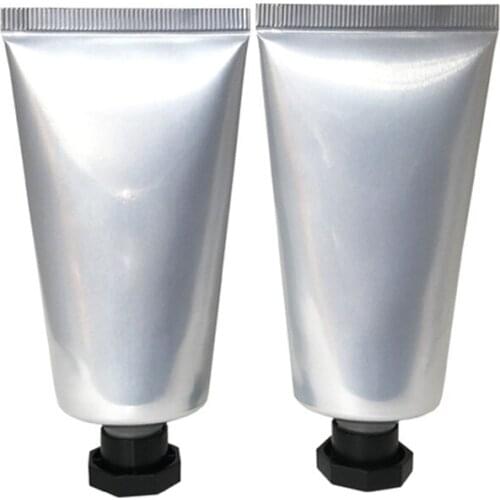 50pcs 50g Bright silver aluminum plastic packaging hose 50ml Lotion Cream Plastic Bottles , Unguent Containers Tube squeeze