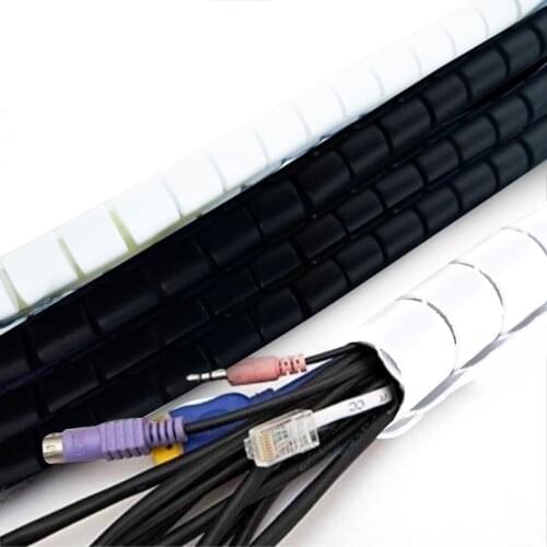 BSLIUFANG 1.5m Flexible Spiral Cable Organizer Storage Pipe Cord Protector Management Cable Winder Desk Tidy Cable Accessories