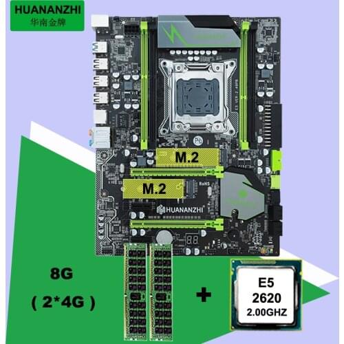 HUANAN V2.49 X79 motherboard CPU RAM combos Xeon E5 2620 SROKW CPU (2*4G)8G DDR3 RECC memorry all good tested 2 years warranty