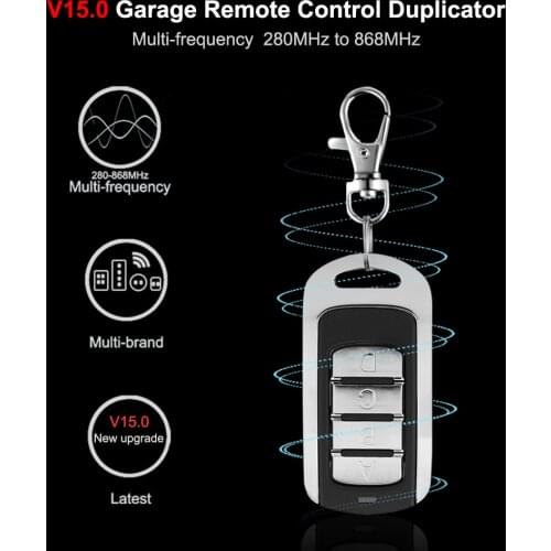 Multi-Frequency 280-868MHz Garage Door Remote Control 433.92MHz Rolling Code Gate Control Transmitter Door Command Duplicator