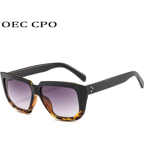 .Fashion New Square Sunglasses Women Men Vintage Plastic Frame Black Leopard Colorful Women Sun Glasses UV400 Eyewear O674