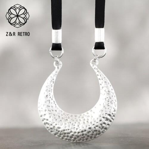 Trendy Jewelry Choker Necklaces for Women Silver Color Pendants Leather Rope Woman Accessories Wholesale For Christmas 2021 New