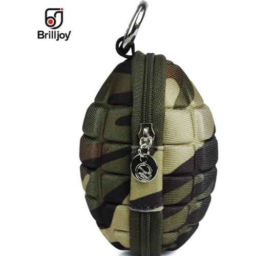 Brilljoy 2018 New Fashion Men Small Coin Bag Grenade shape Coin Purse Wallets Women PU Leather Bomb Key Holder Wallet BY12-42