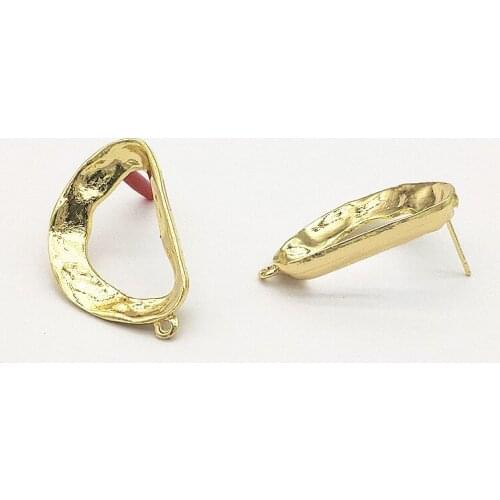 New Arrival! 31x20mm 100pcs Zinc Alloy Irregular Ear Stud for Handmade Necklace/Earring DIY Parts,Jewelry Accessories Findings