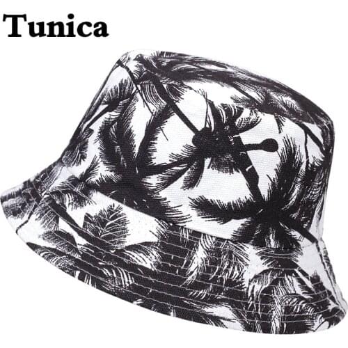 Fashion Unisex wild Bucket Hats Printed Plant Double-sided Wearable panama hats Outdoor Travel Visor Fisherman hats hip hop hats