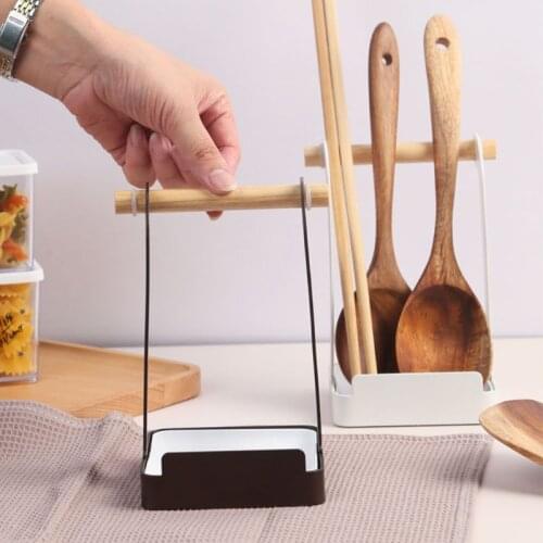 Useful Spoon Pot Lid Shelf Plate Pan Stand Rest Holder Storage Rack Kitchen Utensil Organizer