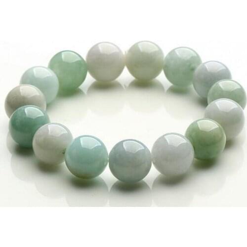 Natural Myanmar Green Jade Bracelet 12MM beads Fashion Temperament Jewelry Gems Accessories s Wholesale Brace