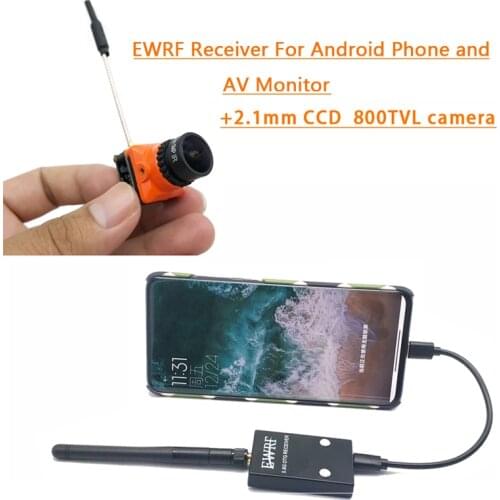 Easy to use 5.8G FPV Receiver UVC Video Downlink OTG VR Android Phone with DC 5-24V 1/1.8'' D-WDR 800TVL 2.1mm FPV Camera