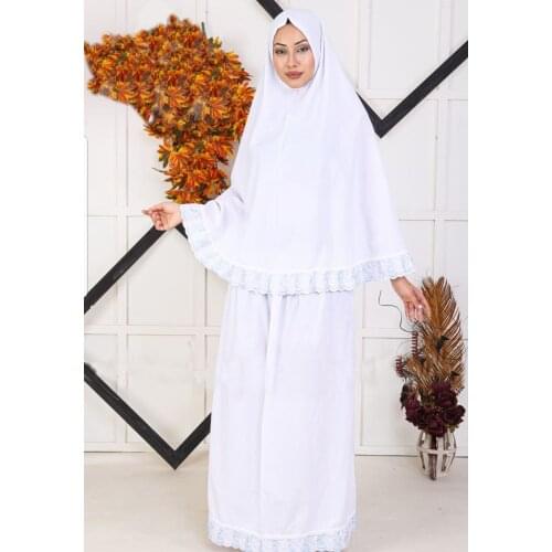 Reis Muslim Full Cover Prayer Dress Garment Lace Cottony Female Islamic Burka Thin Two 2 Piece Set Ramadan Abaya Luxury Turkish