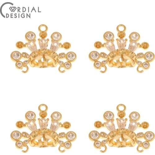 Cordial Design 20Pcs 20*24MM Jewelry Accessories/CZ Pendant For Necklace/DIY Blank Tray/Hand Made/Jewelry Findings & Components