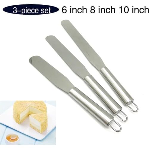 Stainless Steel Butter Spatula Cake Cream Knife Cake Smoother Scraper for Mixing and Spreading Cake Baking Tool 6inch - 10 inch