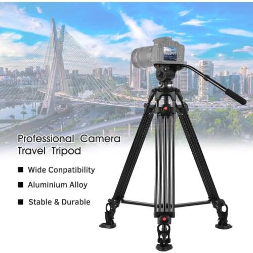 JIEYANG JY0508AM for DSLR SLR Canon Nikon Olympus DV Adjustable Aluminium Alloy Camera Tripod with Handle Fluid Head Carry Bag