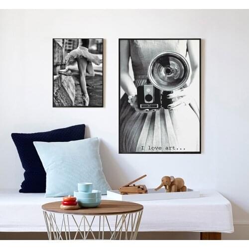Vintage Dancing Photo Girls Nordic Wall Art Canvas Black White Posters and Prints Canvas Painting Picture for Living Room Decor