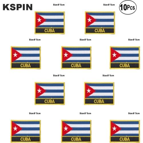 Cuba Flag Embroidery Patches Iron on Saw on Transfer patches Sewing Applications for Clothes in Home&Garden