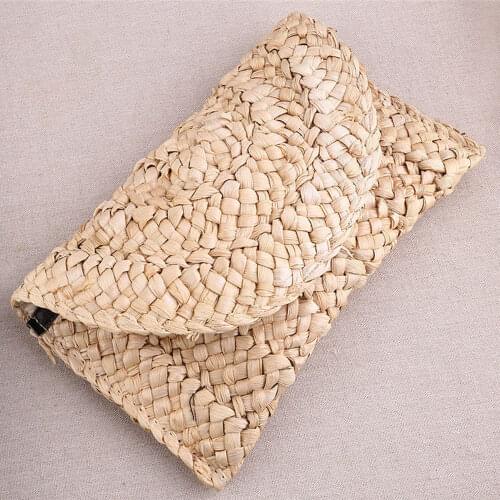 Local stock Bohemia Beach Bag Women Summer Straw Knitted Handbag Messenger Long Bag Clutch