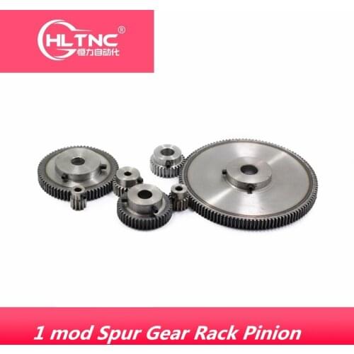 1pcs Spur Gear Rack Pinion 12/14/ 15/16/18/20/24 Teeth Mod 1M Bore 6mm 6.35mm 8mm Staight Teeth positive gear 45#steel CNC